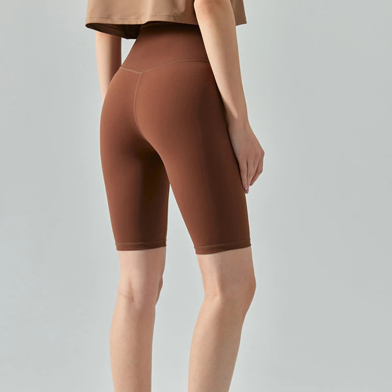 Summer Yoga Sports Shorts Women's Tight Cycling Shorts Naked Breathable Running Shorts High Waist Quick Dry Fitness Shorts