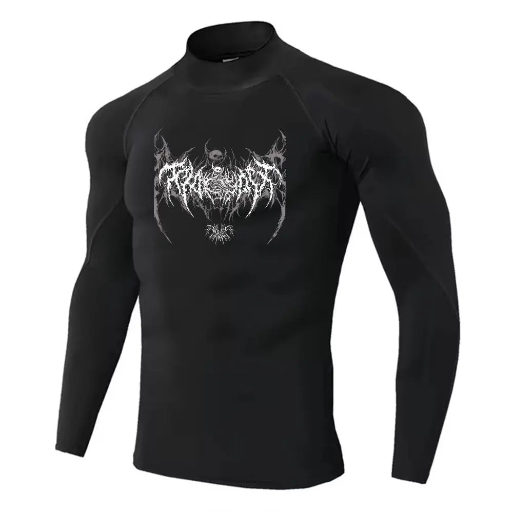 Men's Turtleneck Compression Shirt Quick Gym Fitness Dry Rash Guard Hight Neck Muscle Athletic Bodybuilding Shirts Summer