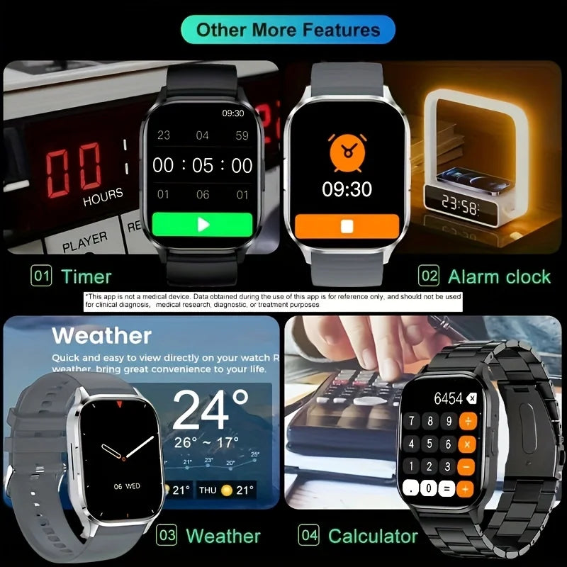 Simple and Stylish Women'S Smartwatch, AMOLED HD Screen Men'S Smartwatch, Wireless Calling, Voice Assistant