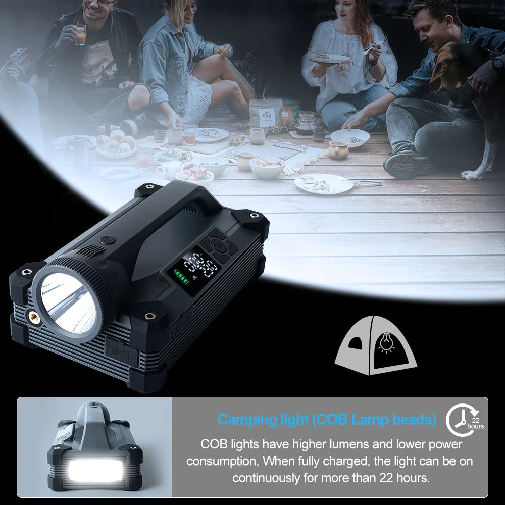 Camason portable Air pump compressor car electric bicycle tyre inflator with Car Jump Starter Camping lamp Flashlight Power Bank