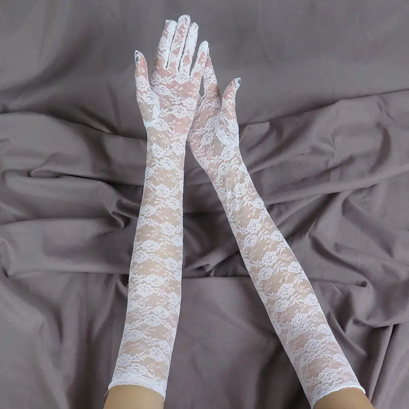Fashion Lace Sexy Gloves Women Grace Thin Breathable Sun Protection Driving Club Party Prom Dancing Dress Glove Long Sleeve G111