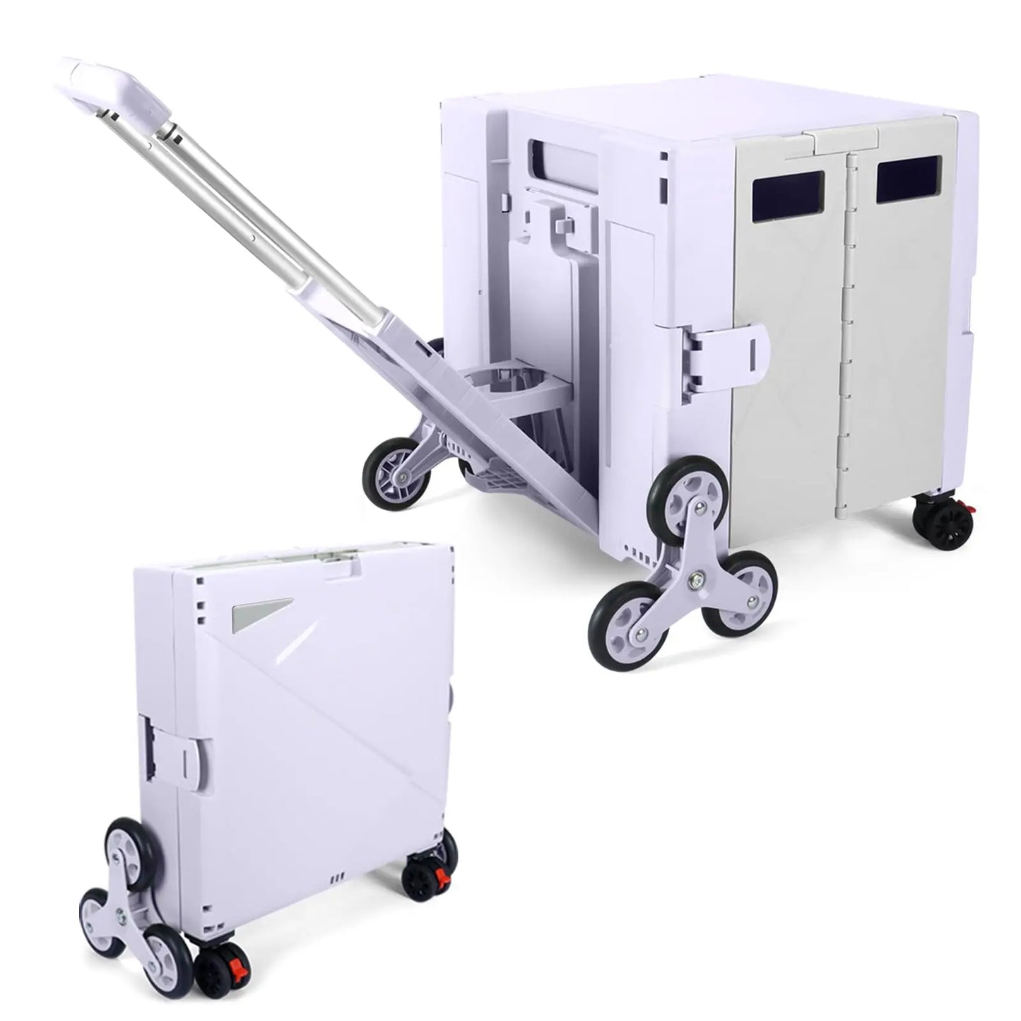 SELORSS Folding Shopping Cart Camping Trolley Vegetable Basket Trolley with Stair Climbing Wheels Large Capacity Utility Cart