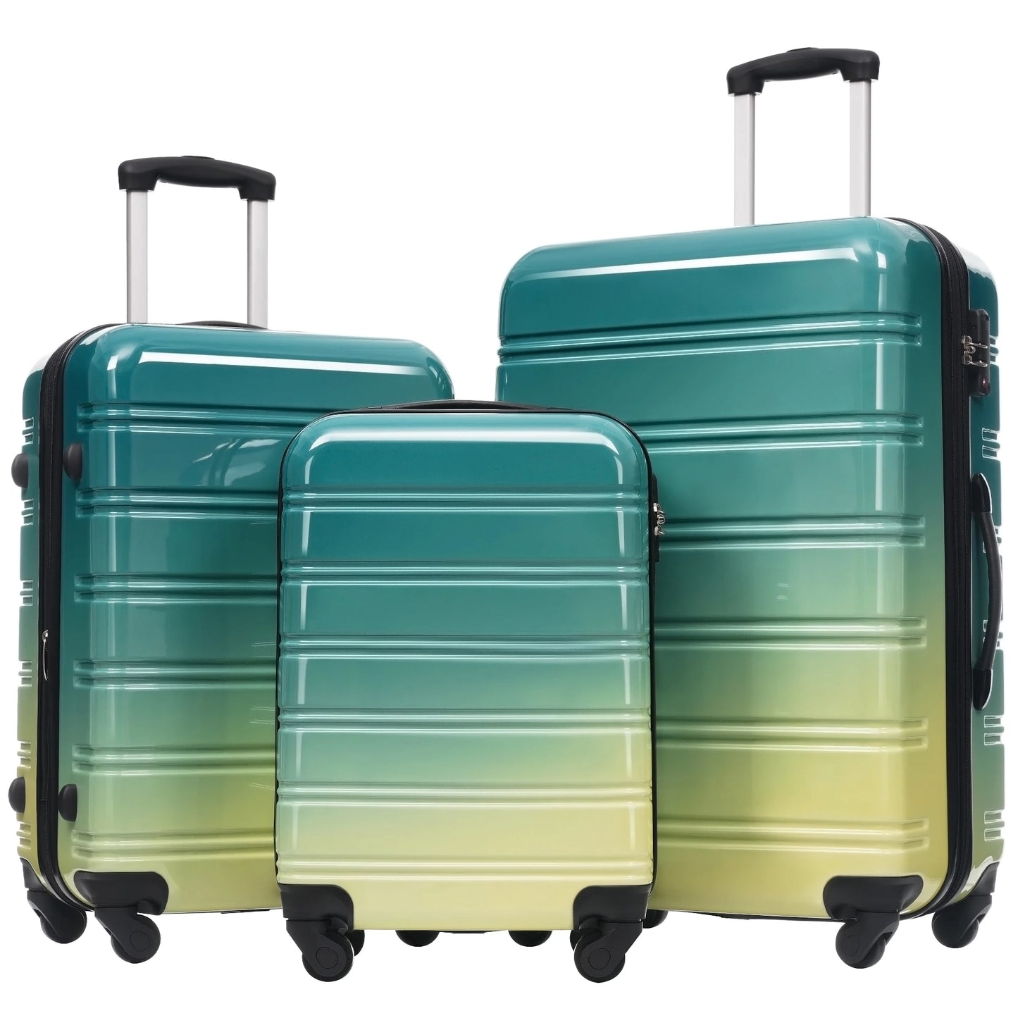 Hardshell Luggage Sets 3 Piece Gradient Color Expandable Suitcase with Spinner Wheels and TSA Lock Lightweight 20" 24" 28"