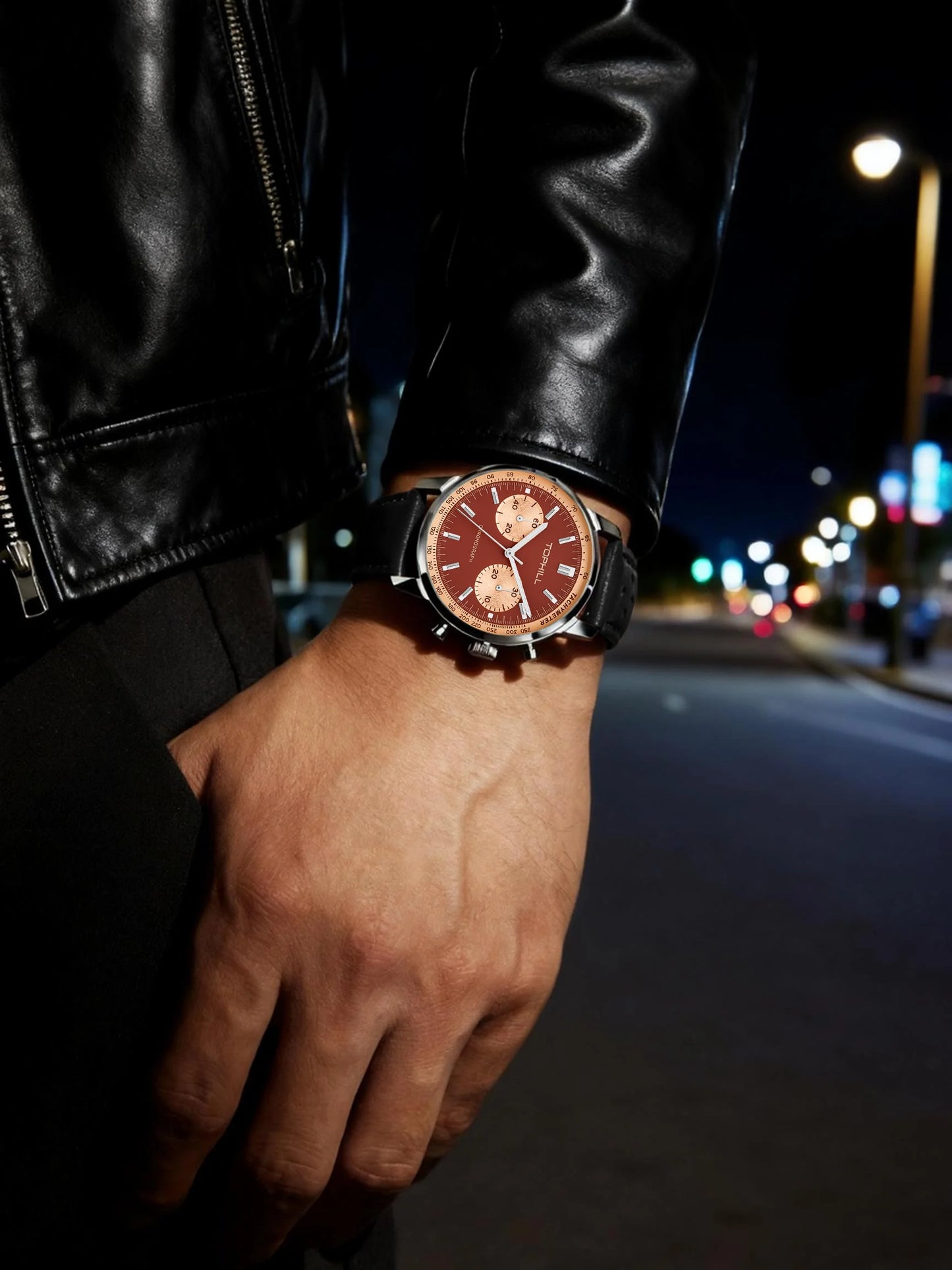 TOPHILL Chronograph Watch Racing Watch Seagull 1963 Watch ST19 Movement Sapphire Crystal  Military Limited