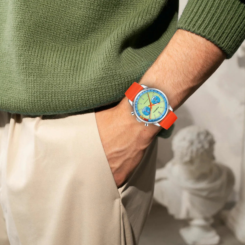 Mens Watches 40mm Seagull ST1901 Movement Pilots Mens Racing Chronograph Hand Wind Mechanical Watch Sapphire Luminous Wristwatch