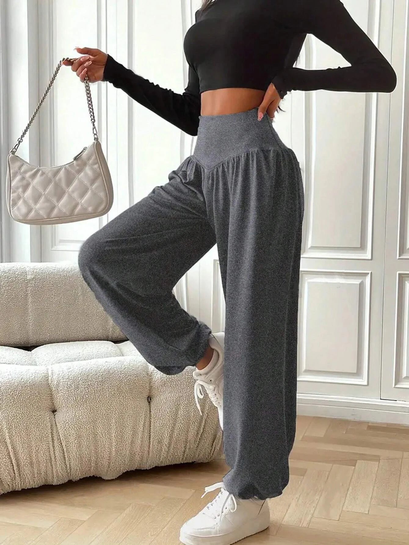 High Waist Women's Leggings Lantern Pants Cuffed Pants Comfortable And Breathable Dance Pant Gym Fitness Jeggings