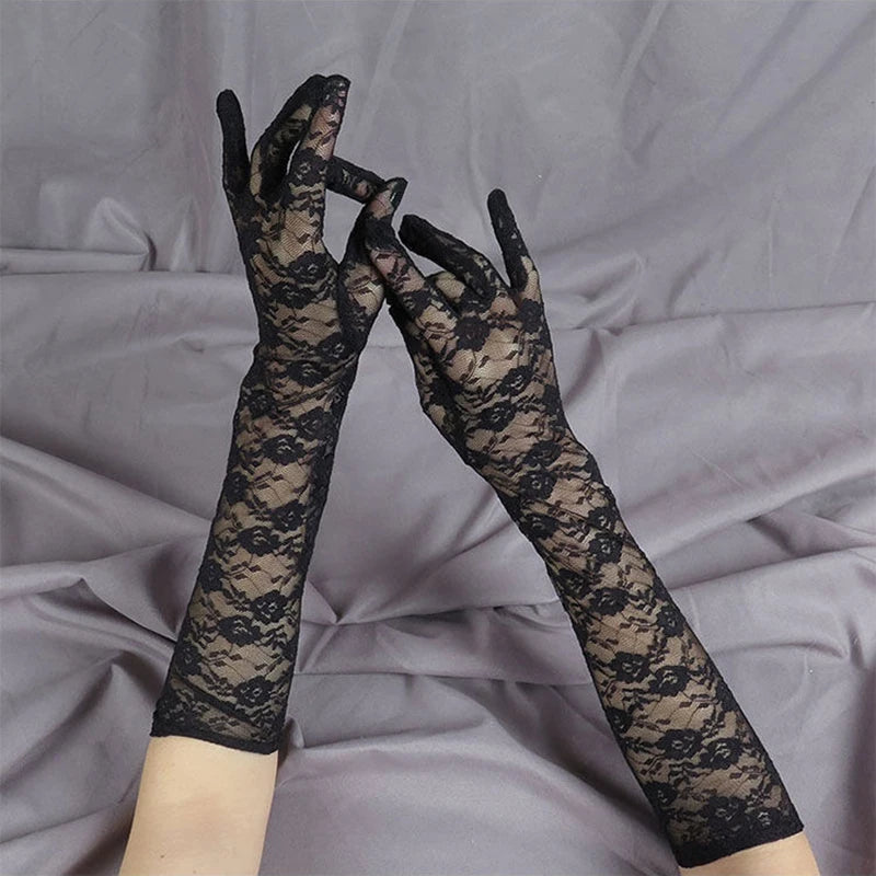 Fashion Lace Sexy Gloves Women Grace Thin Breathable Sun Protection Driving Club Party Prom Dancing Dress Glove Long Sleeve G111