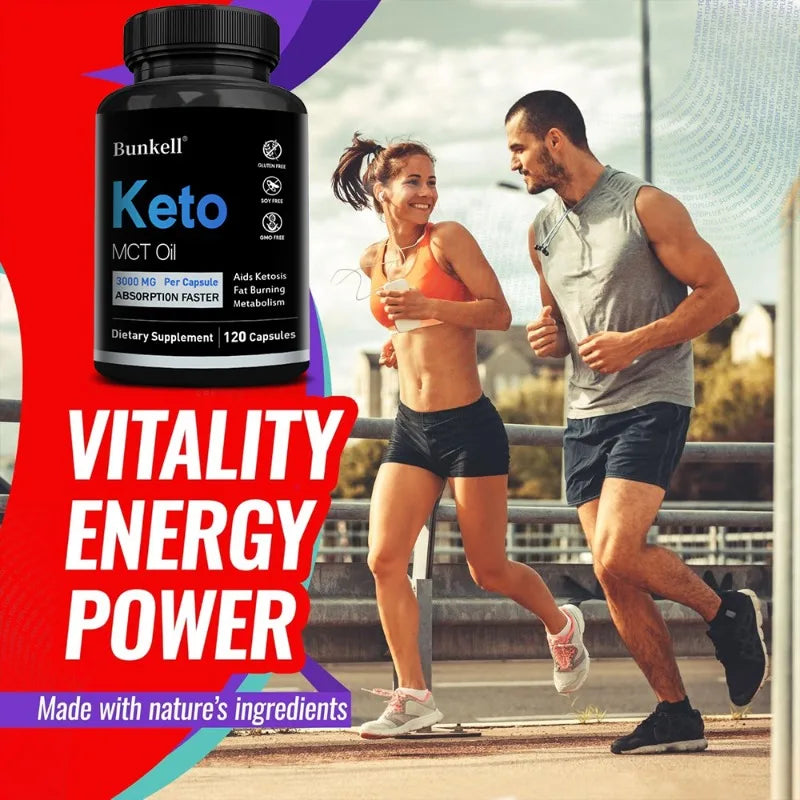 Natural Ketogenic Fat Burner, Ketogenic Diet Pills, Metabolism Boosters for Men and Women, Energy Supplement, 120 Capsules
