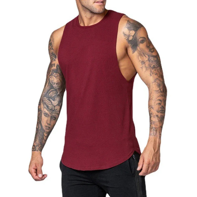 Men's Tank Top Training Clothing Bodybuilding Singlets Sleeveless Sports Workout Vest
