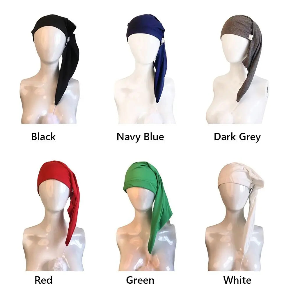 Birthday Party Gift Elastic Night Sleeping Caps with Pom Ball Adjustable Stocking Santa Cap Long Tail Bonnet Cap Women Men