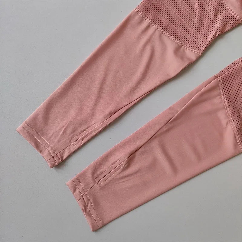 Women's Slim Fit Long Sleeve Yoga Top Quick Dry Breathable Fitness Pilates Running Sports Wear for Autumn Winter