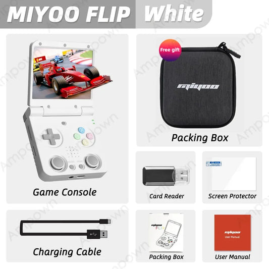 MIYOO FLIP V2 Handheld Game Players 3.5'' IPS Screen Linux System Onion OS Video Game Consoles Free Case Gamer Gift Retro Gaming