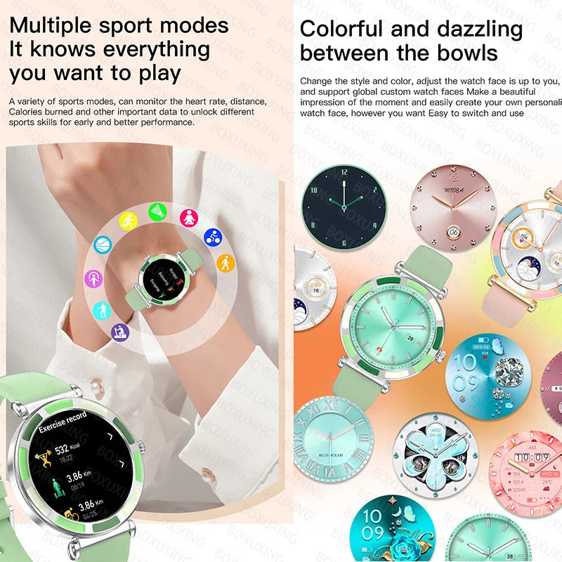 2025 Ultra-clear Fashion Women Smartwatch 1.27" HD Screen Dynamic Heart Rate Bluetooth Call&Music Smart Watch For Android iOS