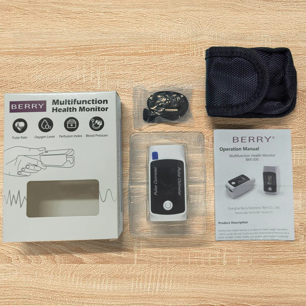 Compact Finger Blood Pressure And Oxygen Monitor Easy to Use Portable Medical Device for Health Measurement