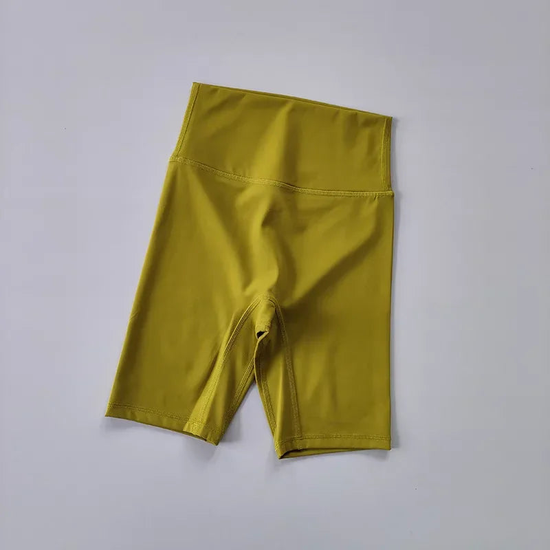 Summer Yoga Sports Shorts Women's Tight Cycling Shorts Naked Breathable Running Shorts High Waist Quick Dry Fitness Shorts