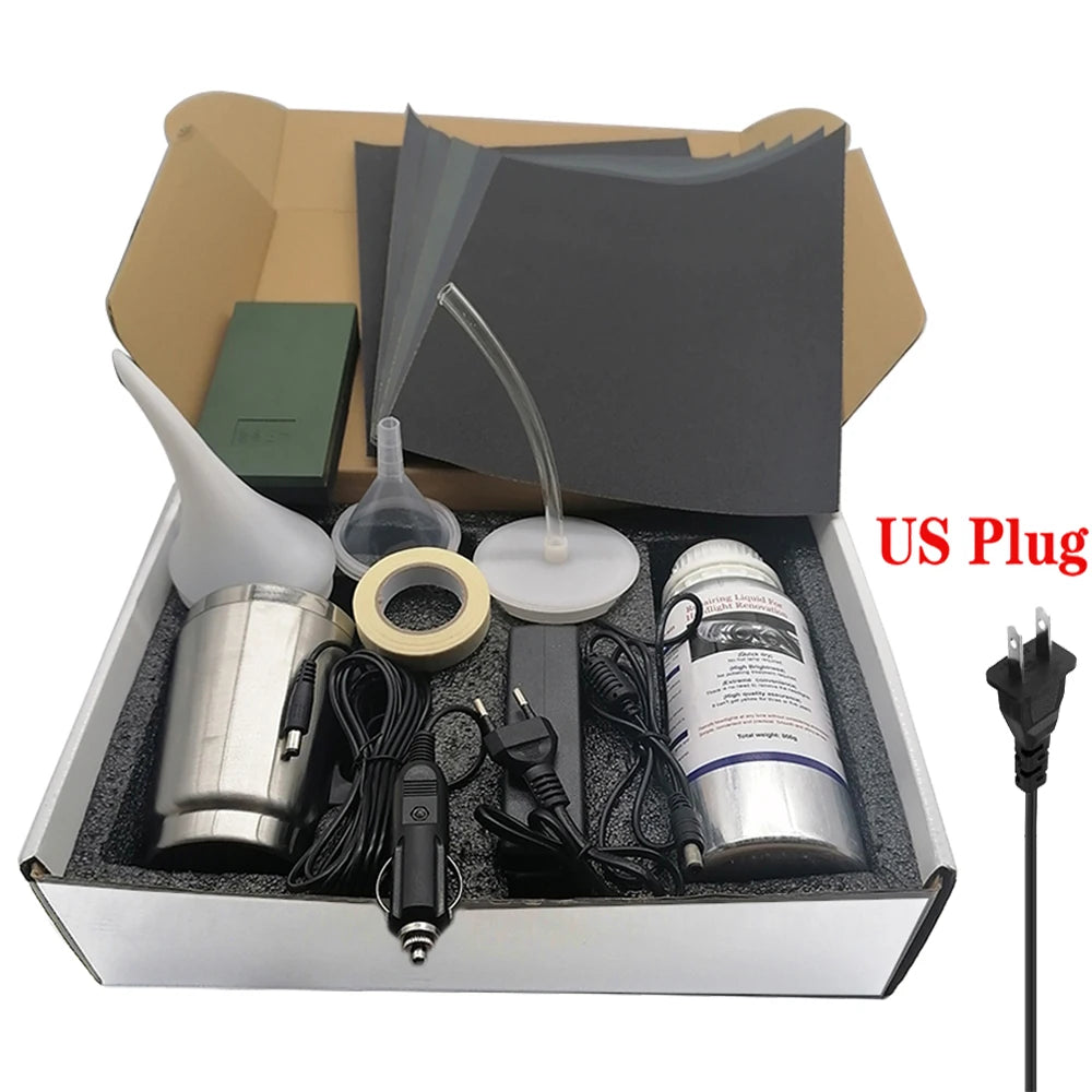 Car Headlight Polishing Kit 800ML Headlights Restoration Liquid Polymer Car Headlamp Renovation Repair Clean Kit Automobile Tool