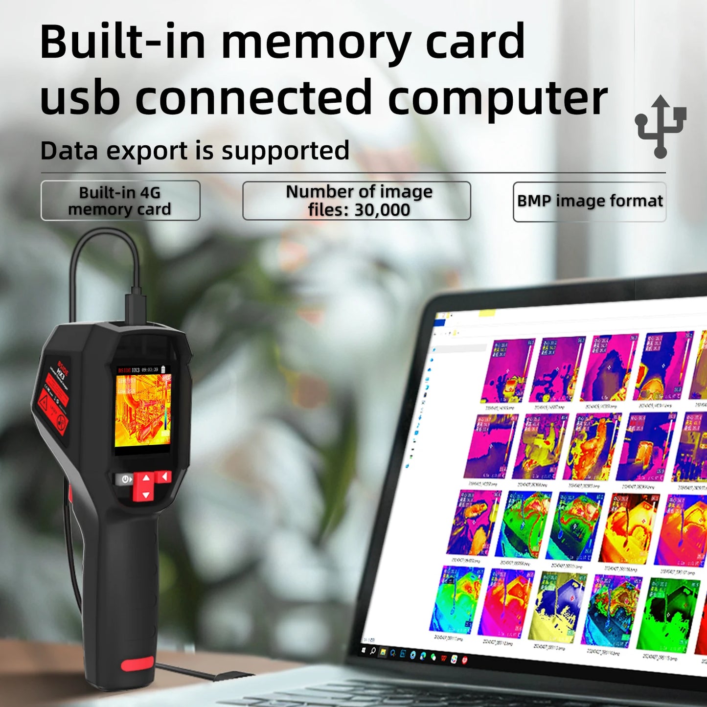 Thermometer New Smart Portable Thermal Imager 15 Color Palettes -20~550C 100×100IR Resolution PC Analysis Software Drop Resistant