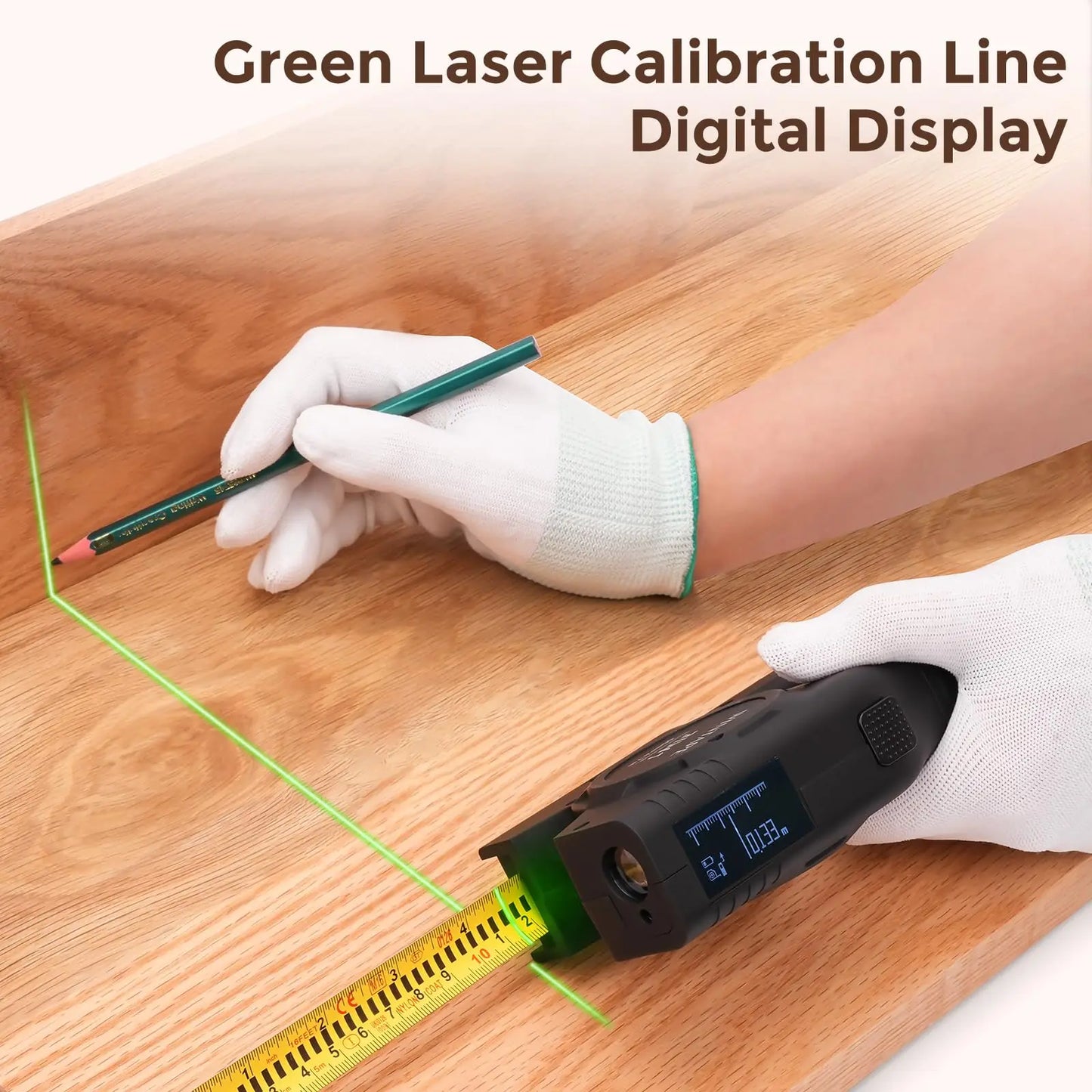 393Ft Digital Tape Measure with Laser - 3-in-1 Recharge Electronic Laser Measuring Tape with Tape Measure 16Ft OLED Display