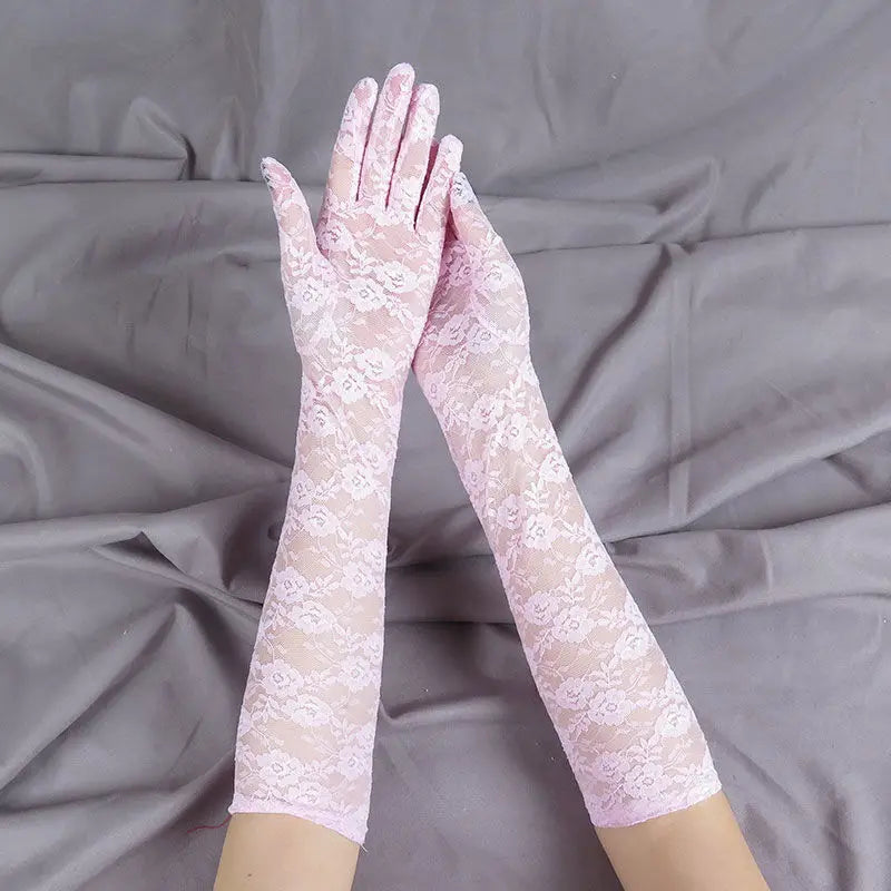 Fashion Lace Sexy Gloves Women Grace Thin Breathable Sun Protection Driving Club Party Prom Dancing Dress Glove Long Sleeve G111