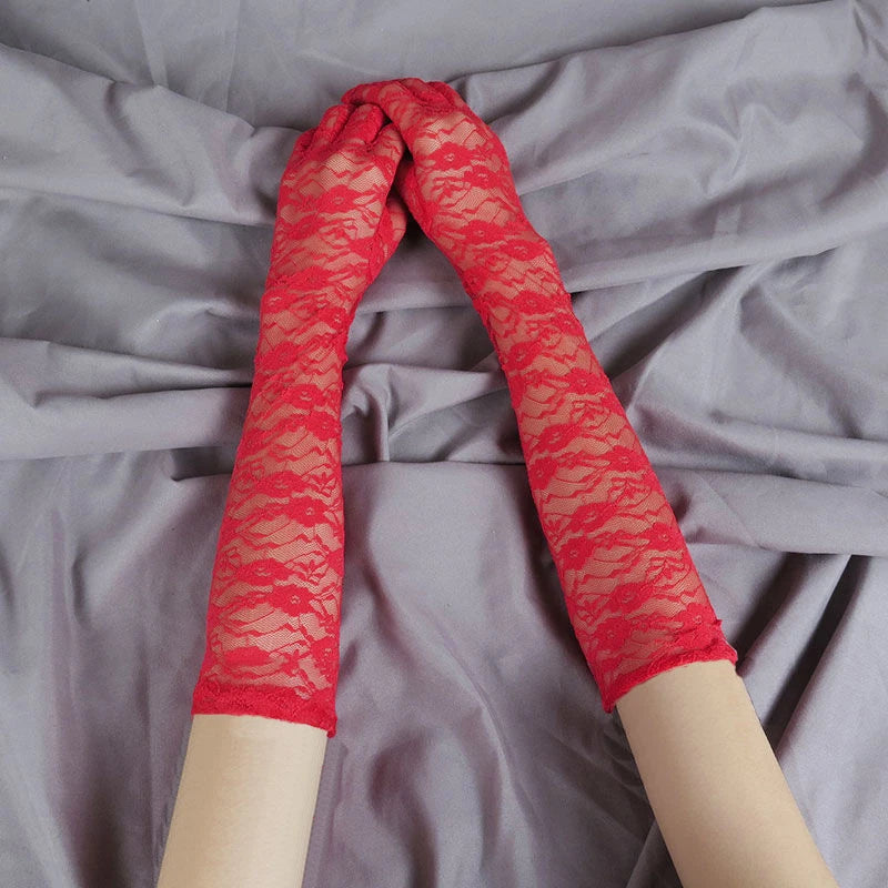 Fashion Lace Sexy Gloves Women Grace Thin Breathable Sun Protection Driving Club Party Prom Dancing Dress Glove Long Sleeve G111