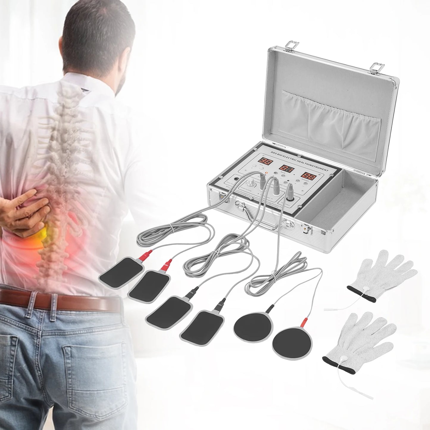 Glove Massager Body Massage Bioelectric Pulse Massage Traditional Chinese Meridian Massage 10 Modes 99 Levels