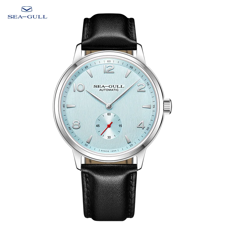 Seagull 6184 Men's Automatic Watch Blue Sapphire Glass 5ATM Waterproof Ultra-Thin Leather Strap Minimalist Casual Wristwatch