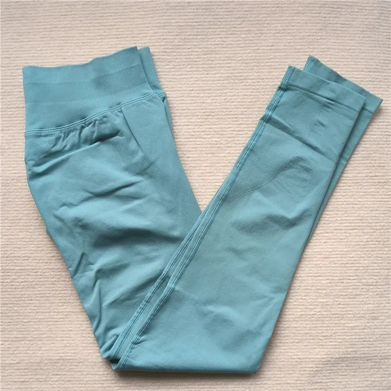 Seamless Sporty Leggings High Elastic Yoga Leggings Fitness Pants Butt Lifting Tights Tummy Control Squat Proof Workout Tights