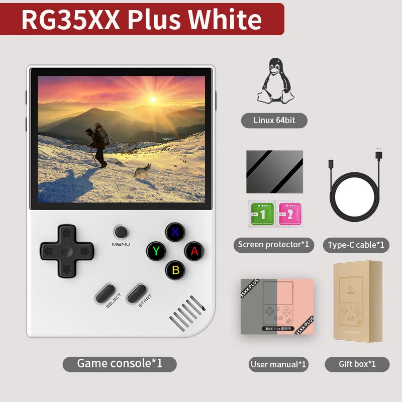 ANBERNIC RG35XX Plus Retro Handheld Game Console Linux 64bit 5000+ Classic Games Supports Wireless/Wired Controlle HD-M-I TV Out