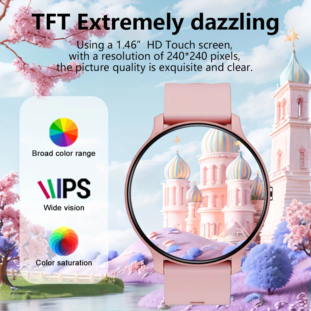 KESHUYOU Women Smart Watch Bluetooth Talk Full Screen Touch IP68 Waterproof Watch Men Heart Rate Health Monitoring Smart Watch