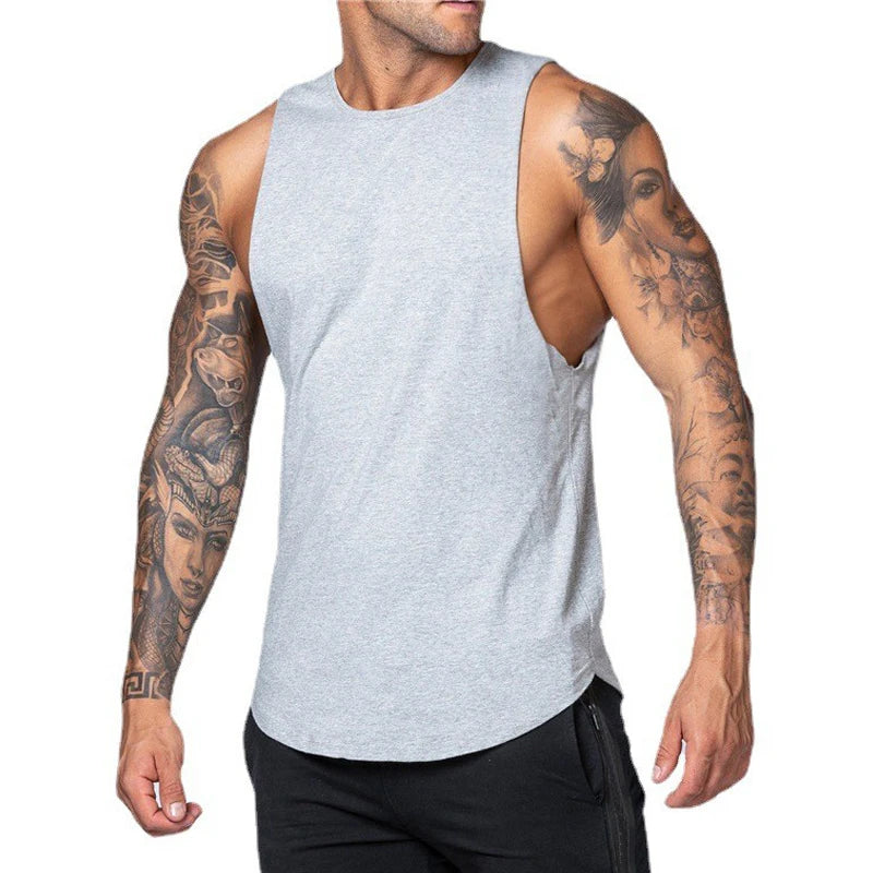 Men's Tank Top Training Clothing Bodybuilding Singlets Sleeveless Sports Workout Vest