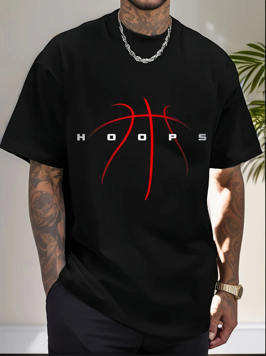 Basketball Silhouette Basketball T-Shirt Stylish Men's Cotton Tee Breathable And Comfortable For Daily Outings Friends Family