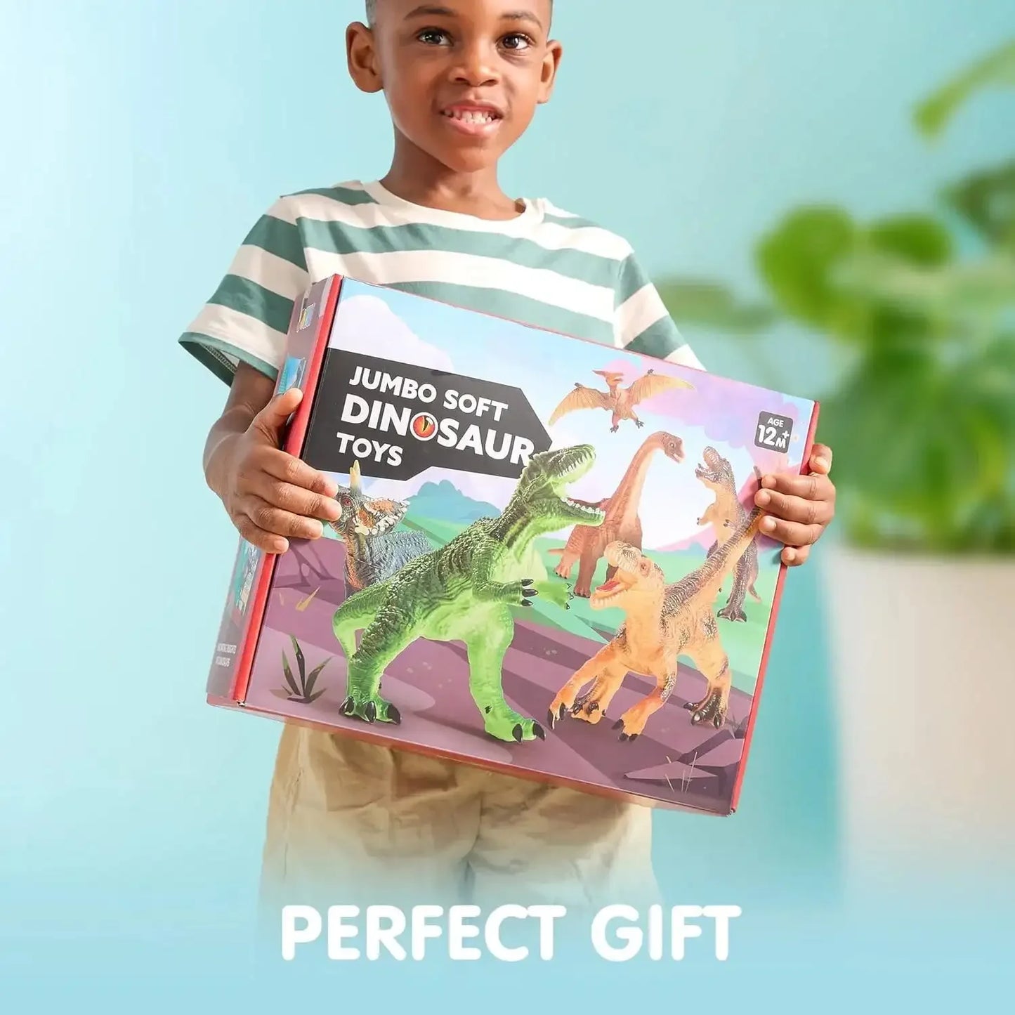 Joyfy 6 Pcs Jumbo Dinosaur Toys Large Soft Dinosaur Figures Realistic Jurassic World Toys for Kids Toys Birthday Christmas Gift