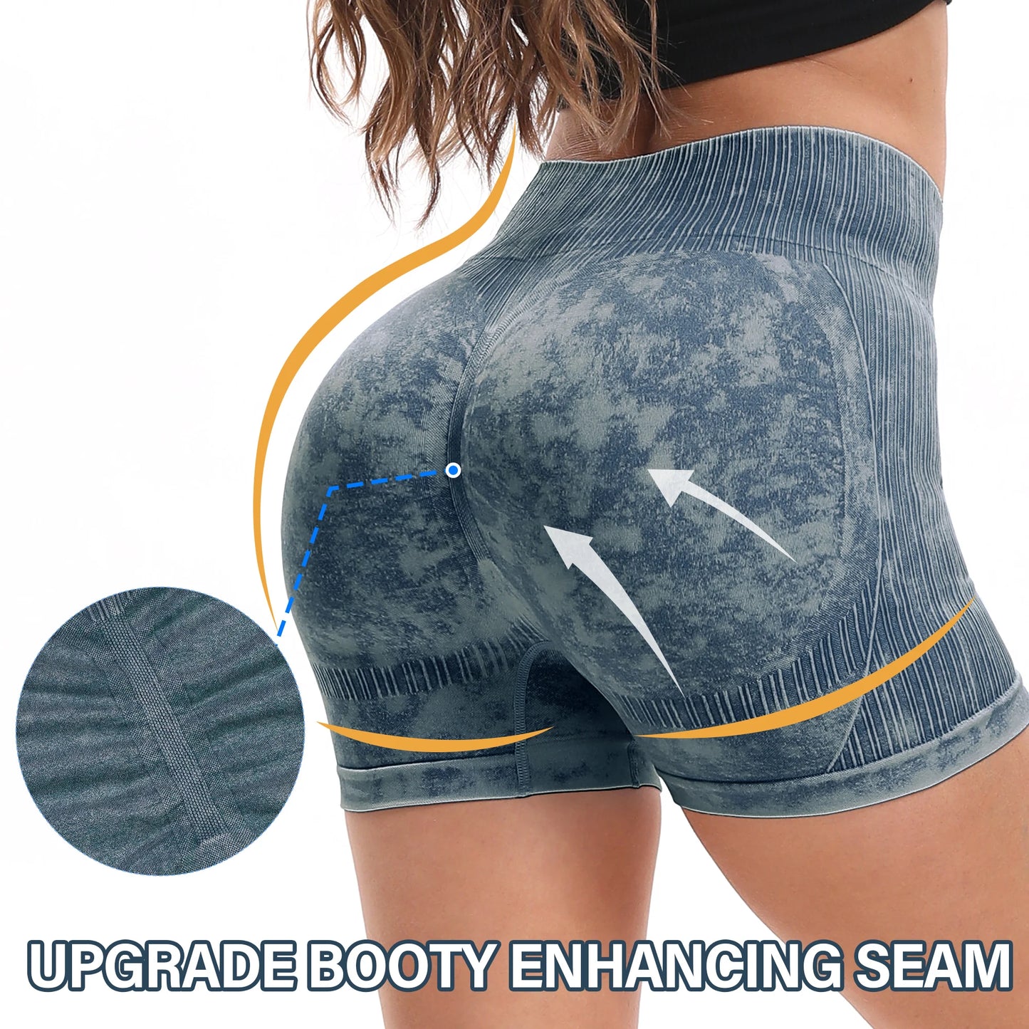 2Pack  Essential High Waist Seamless Shorts - Sculpting Tummy Control Butt Lifting Yoga Cycling Running Sand washing