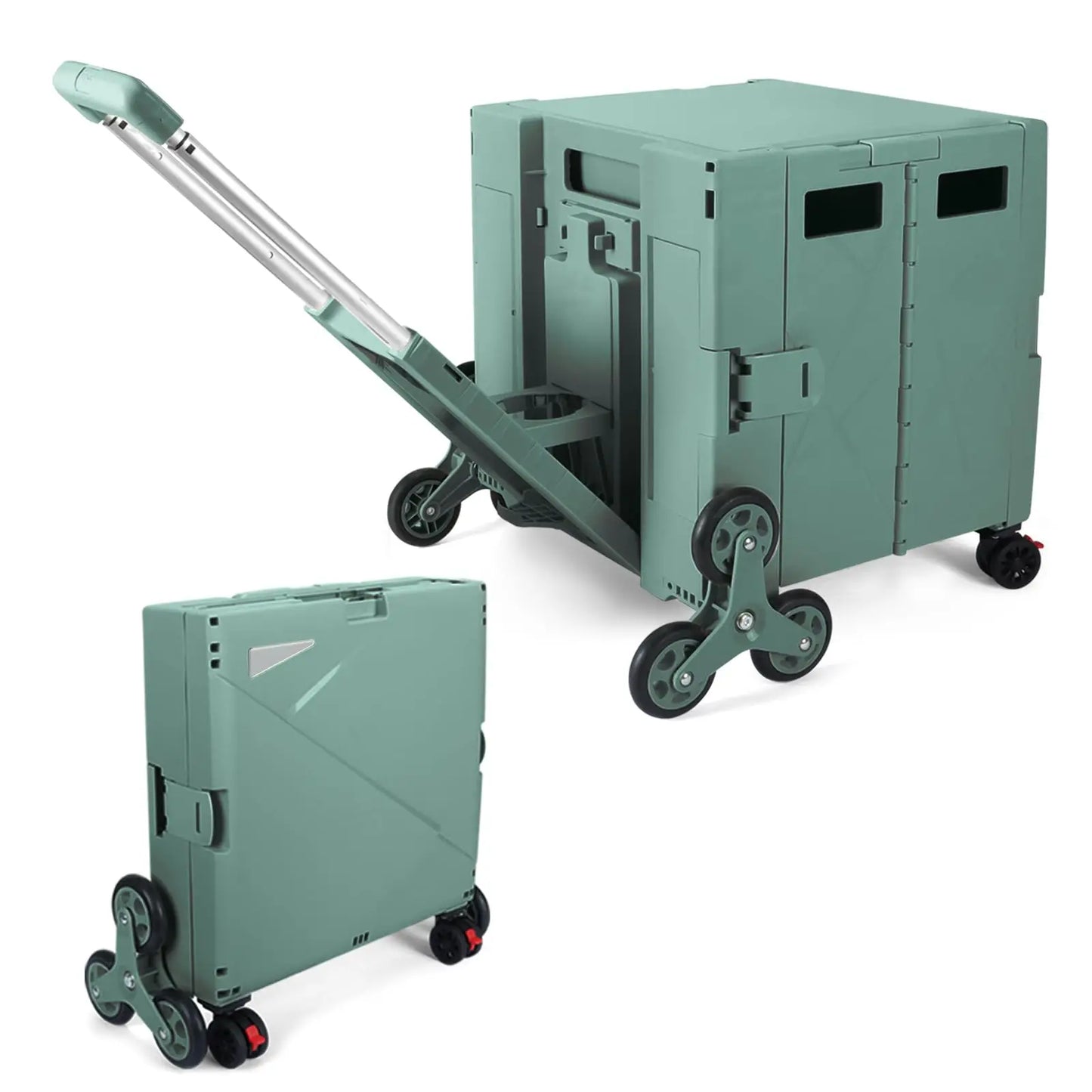 SELORSS Folding Shopping Cart Camping Trolley Vegetable Basket Trolley with Stair Climbing Wheels Large Capacity Utility Cart