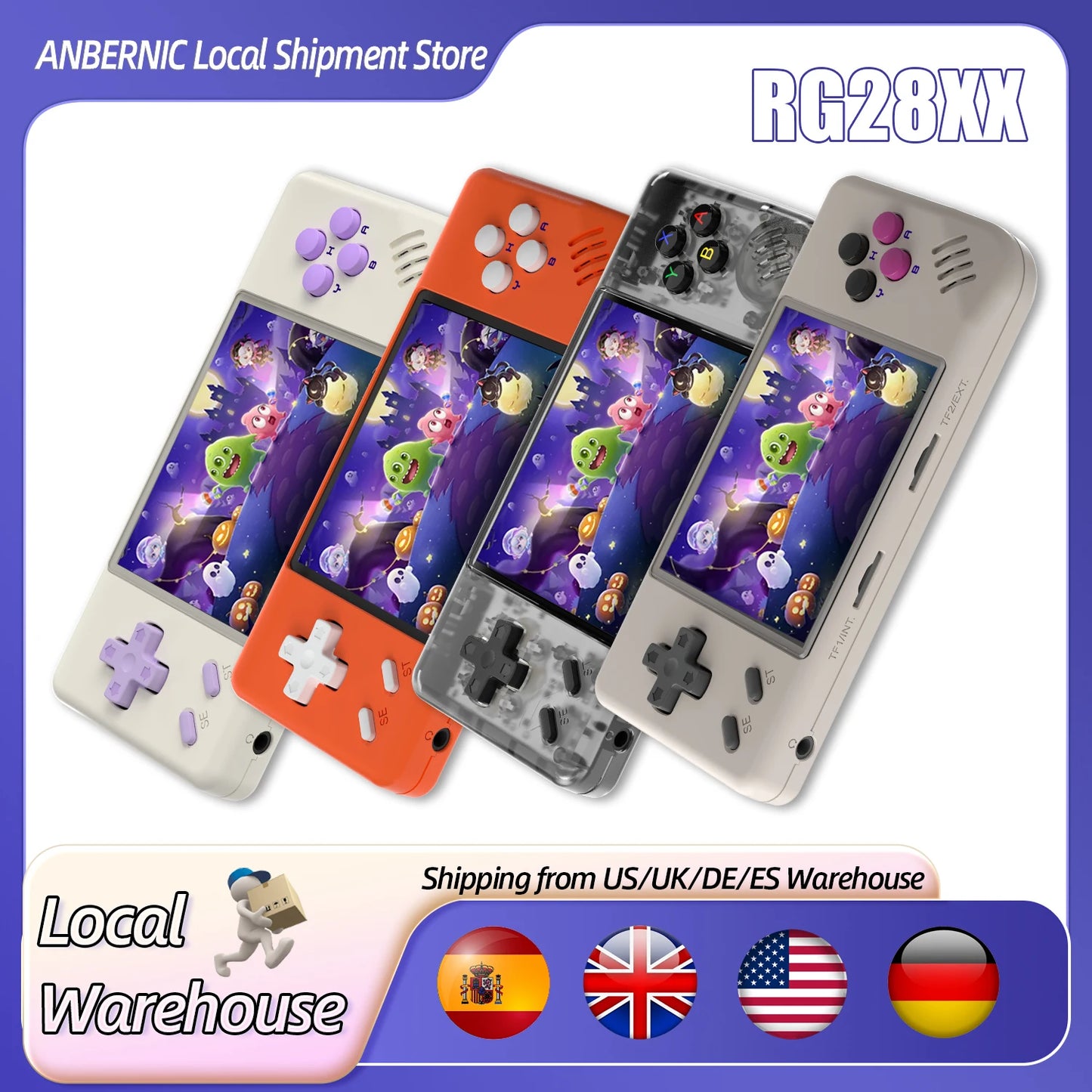 ANBERNIC RG28XX Handheld Game Console 2.83" Screen IPS Screen 64G Linux 5000+ Games Pre-installed H700 Quad-core ARM Cortex-A53