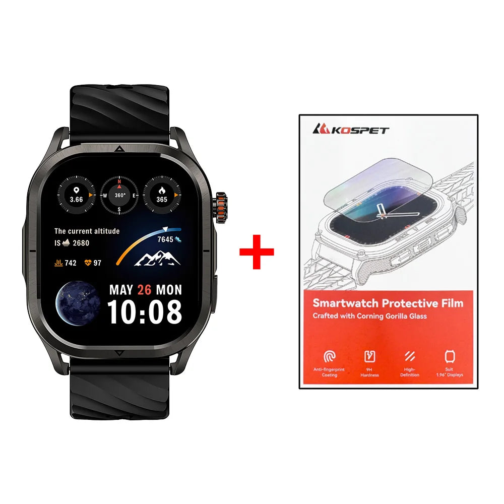 2025 KOSPET MAGIC P10 GPS Smartwatch For Men Anti-Fingerprint AMOLED Screen Dual-Band GNSS IP69K 5ATM Waterproof 180+ Sport Mode