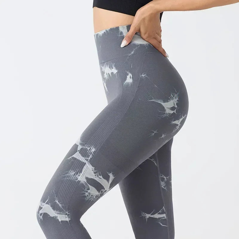 Quick Dry Seamless Women's Yoga Tie-Up Pants High Waist Hip Lift Elastic Fitness Pants No Embarrassment Line Sports Leggings