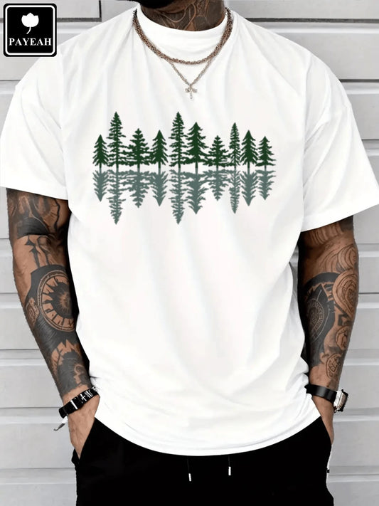Mens T-Shirt  Pine Tree Design Printed T-Shirt  Heavy Cotton Tshirt Casual Everyday Wear my body my choice graphic t shirts