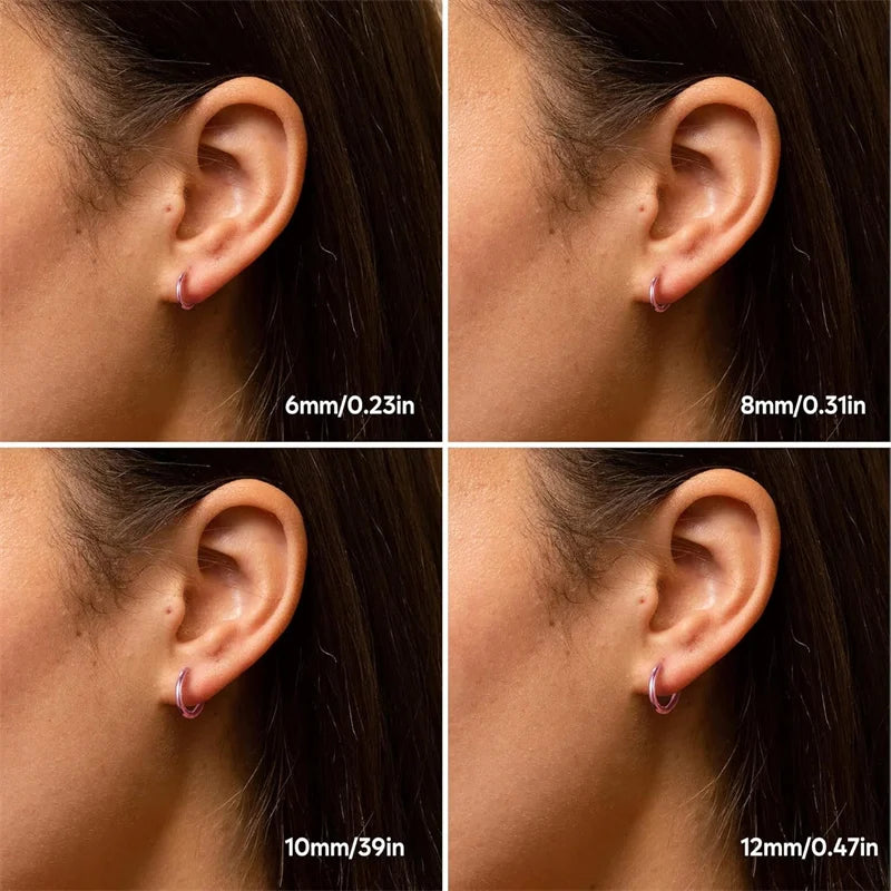4Pair/set Stainless Steel Circle Hoop Earrings for Women Classic Small Helix Hoops Loop Ring Huggie Cartilage Piercing Jewelry