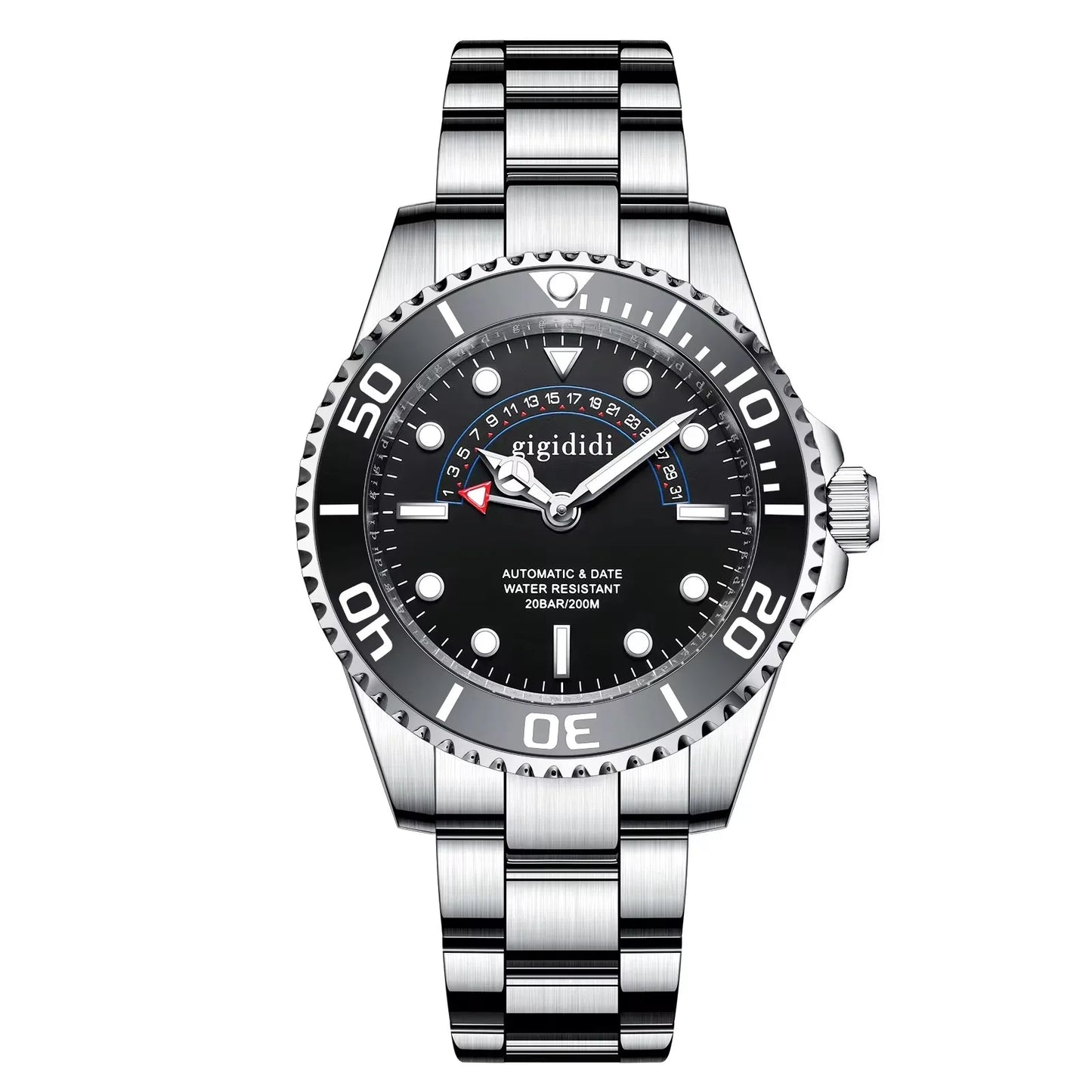 GD Men Mechanical Watch 20Bar Sapphire Crystal Dive Wristwatch Clock Seagull ST17 Automatic Watch for Men reloj hombre