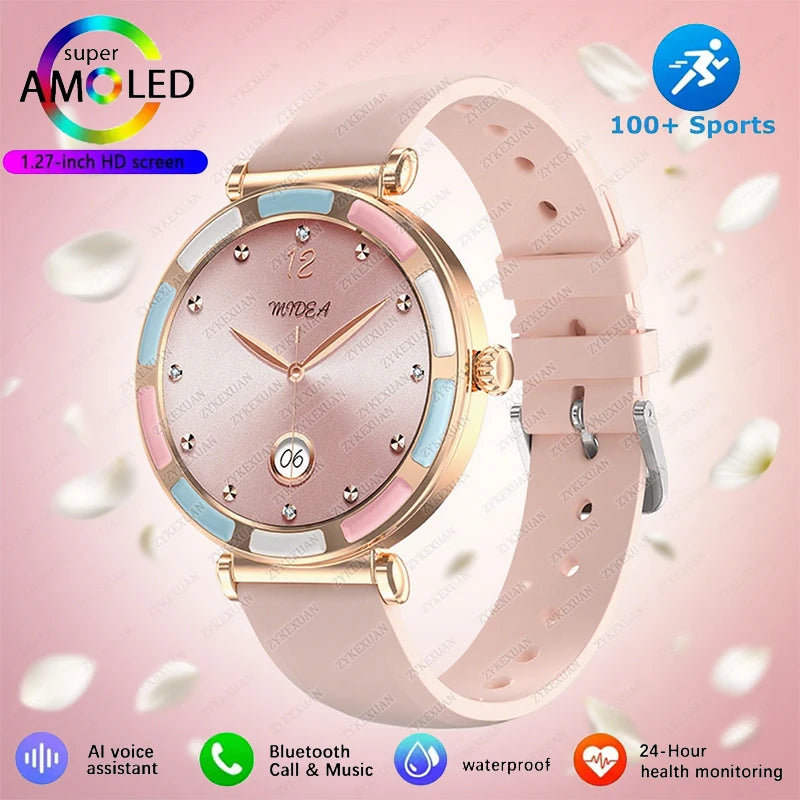 2025 Ultra-clear Fashion Women Smartwatch 1.27" HD Screen Dynamic Heart Rate Bluetooth Call&Music Smart Watch For Android iOS