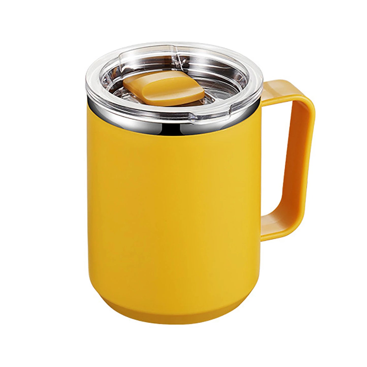 450ml Handy Cup 304 Stainless Steel Double-layer Vacuum Flask with Handle and Lid Anti-scalding Drinkware for Home Office Travel