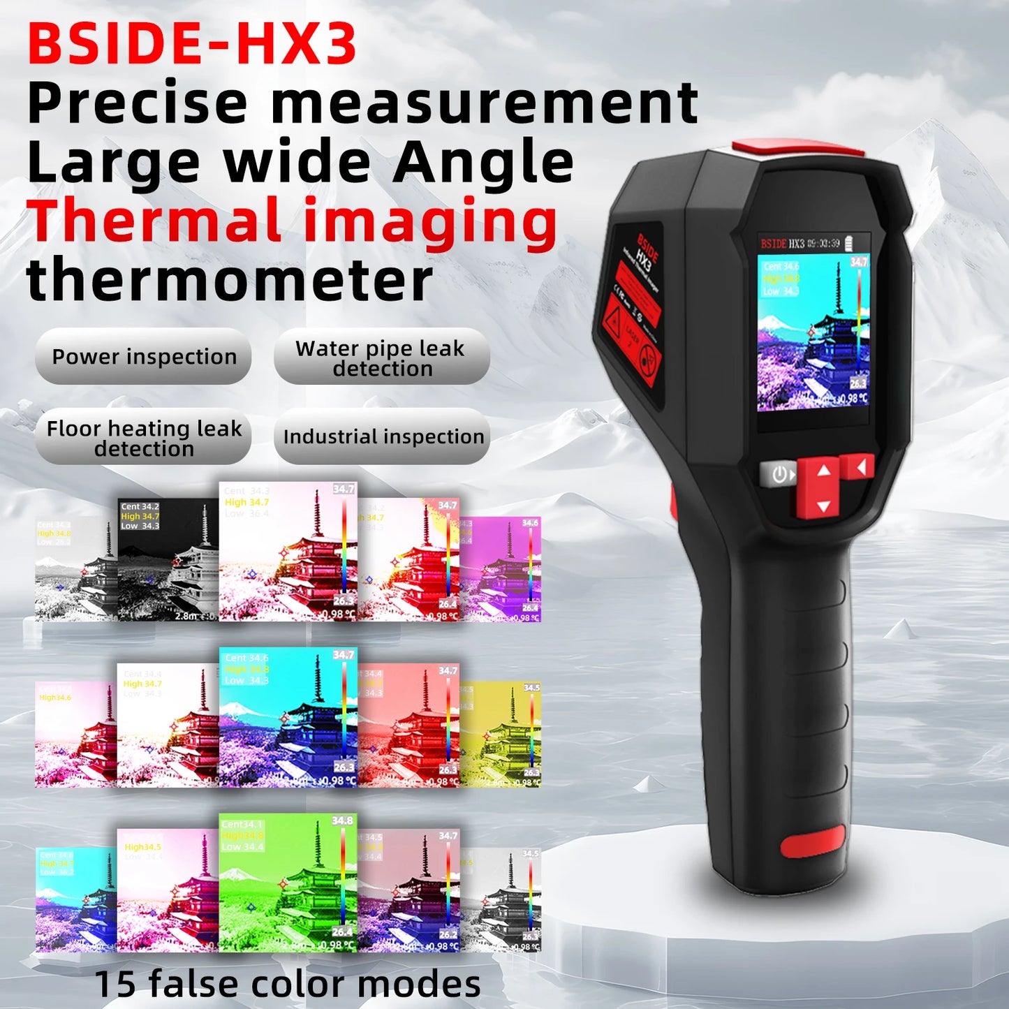 BSIDE New Smart Portable Thermal Imager 15 Color Palettes -20~550C 100×100IR Resolution PC Analysis Software Drop Resistant