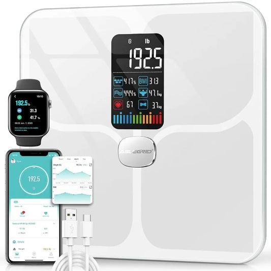 Digital Smart Bathroom Scale for Body Weight Large Color Display Screen 16 Body Composition Metrics Including BMI Water Weight