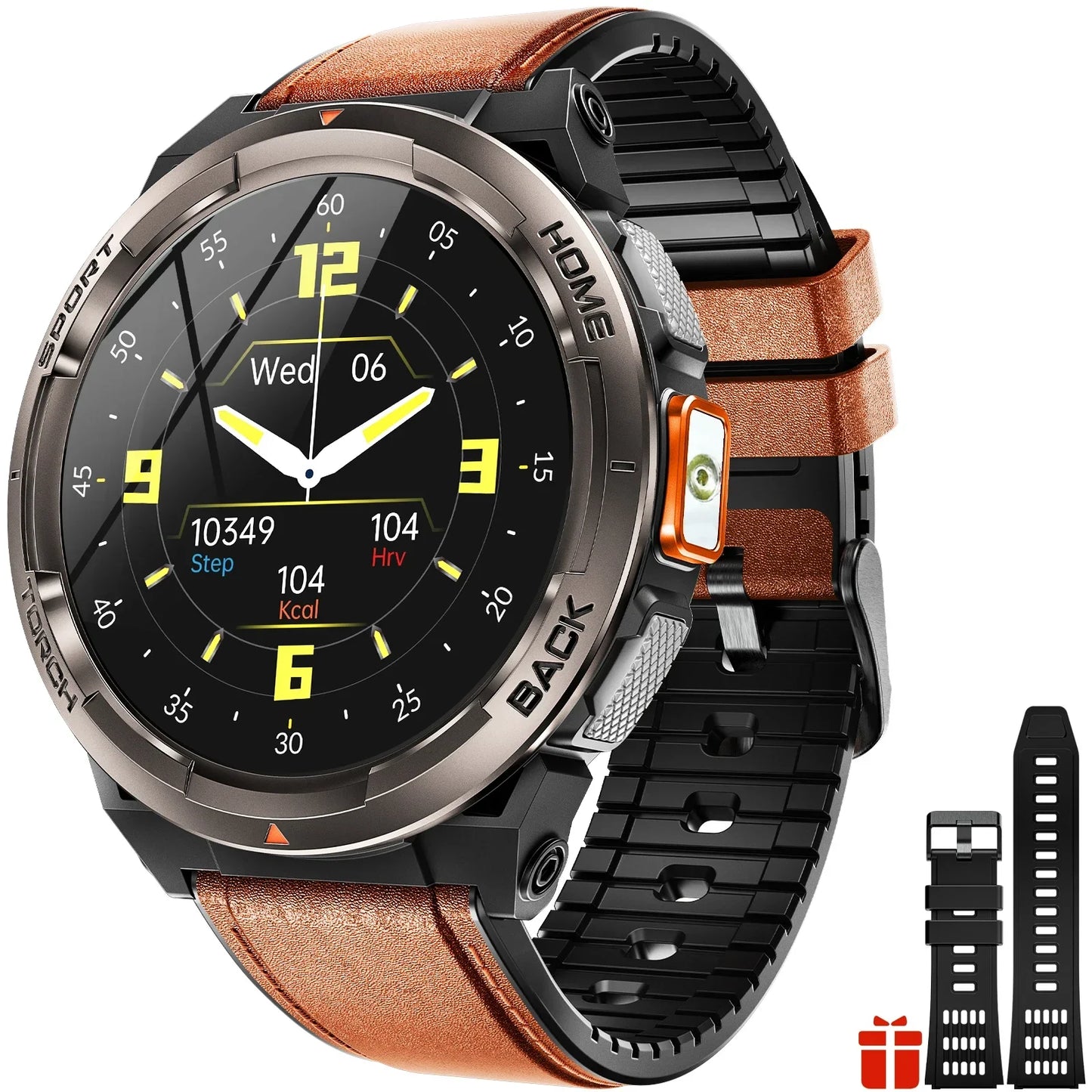 LaNikar New Smart Watch KE5 3ATM Waterproof Original Design Sports Watch With Compass And Altitude Barometer LED Flashlight Call