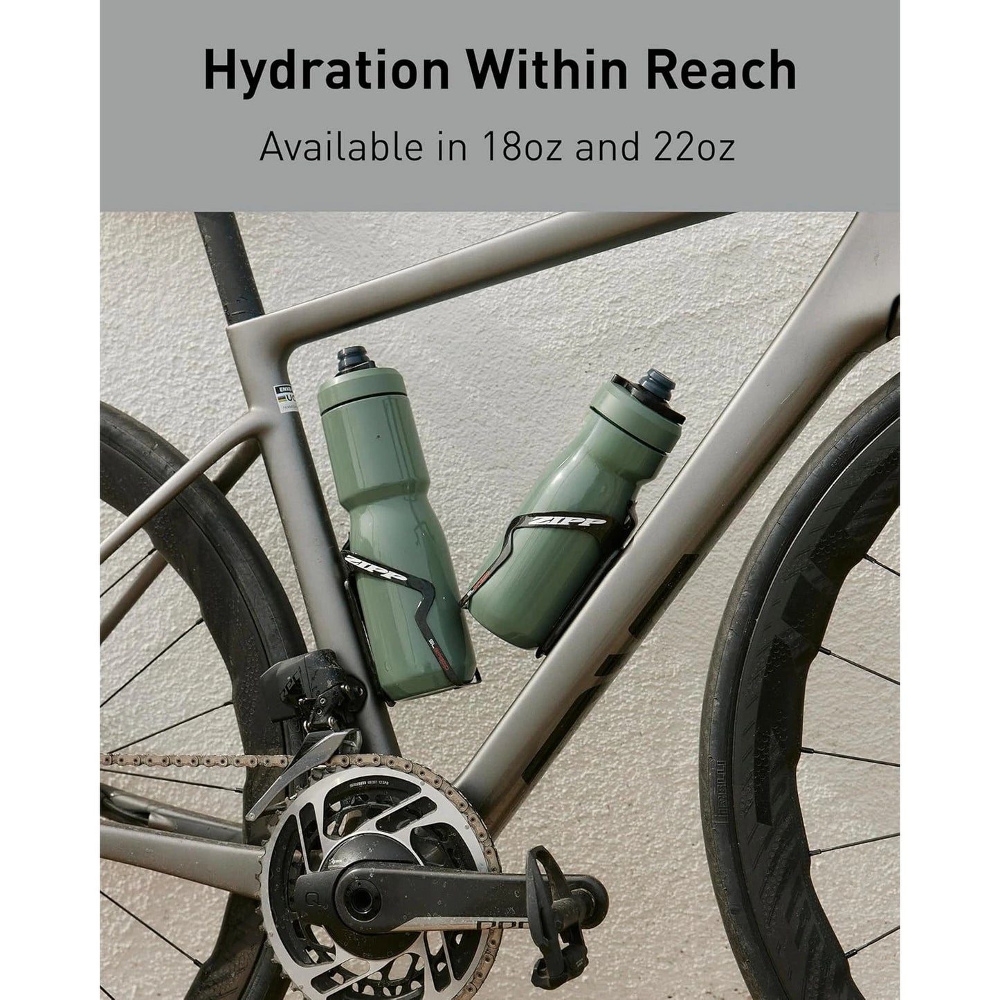 Steel Insulated Stainless Steel Bike Water Bottle – for Cycling, Fitness & Sports- Fits Most Bike Cages, 18oz - Stainless