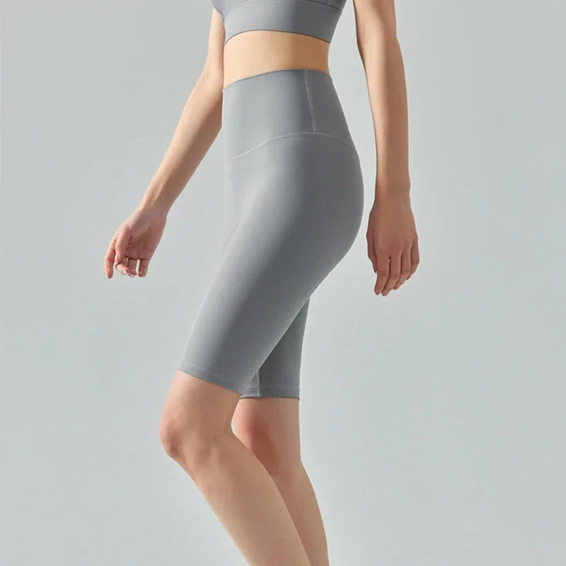 Summer Yoga Sports Shorts Women's Tight Cycling Shorts Naked Breathable Running Shorts High Waist Quick Dry Fitness Shorts