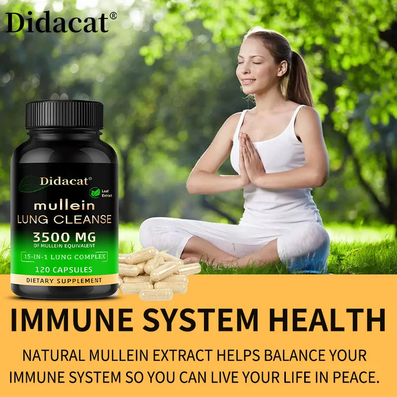 Mullein Leaf Extract Supplement 3500MG - Lung Clearing, Lung Health, Helps with Healthy Breathing, Immune System Support