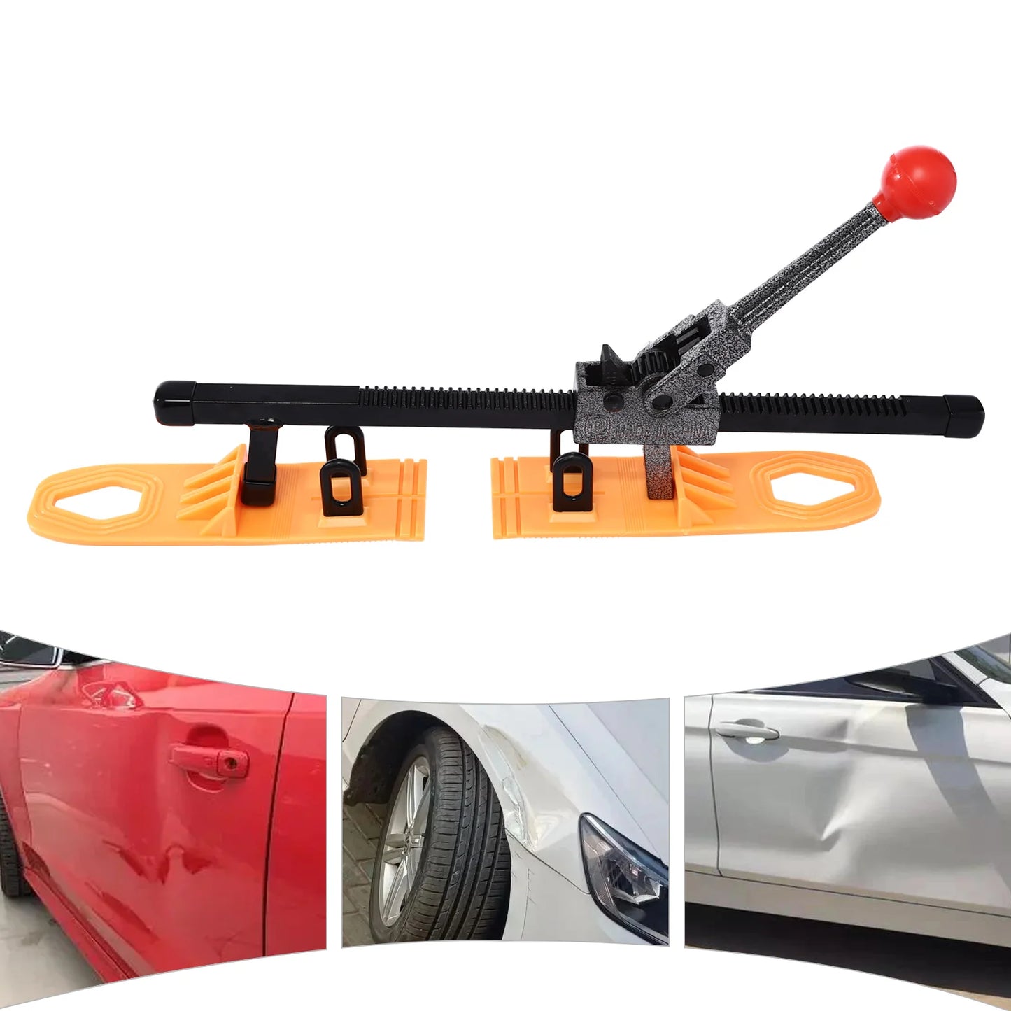 Car Dent Repairing Tool with Long Handle, Manual Sheet Metal Puller Dent Removal Tool, Dent Repair Kit