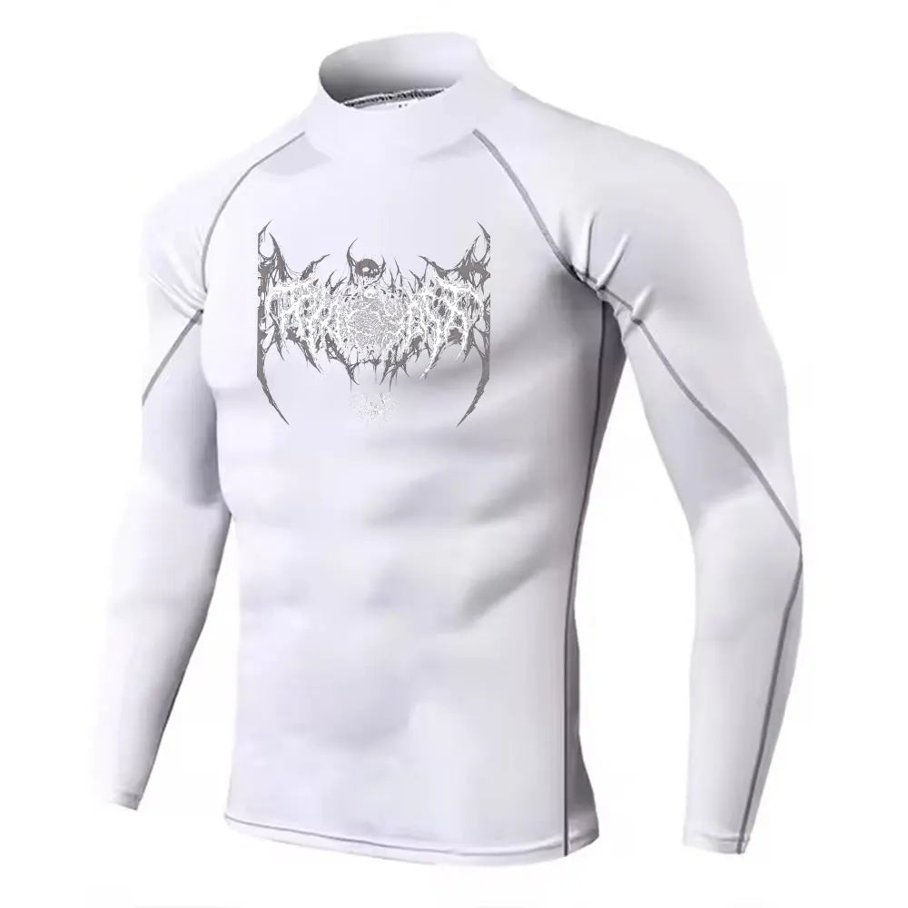 Men's Turtleneck Compression Shirt Quick Gym Fitness Dry Rash Guard Hight Neck Muscle Athletic Bodybuilding Shirts Summer